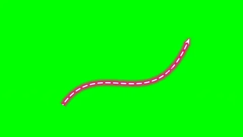 Neon glowing wavy arrow bottom left fluid on green screen Stock Footage 344648654