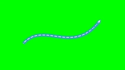 Neon glowing wavy arrow Green Screen Lower Third Stock Footage 345222452