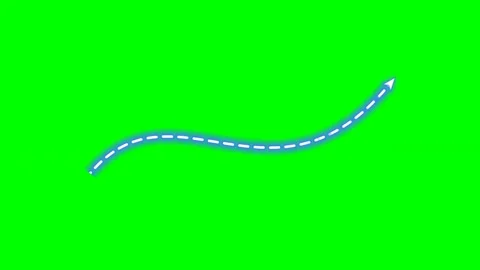 Neon glowing wavy arrow top alert banner on green screen Видео 344648254