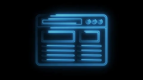 Neon glowing website interface outline animation on black background,modern.. Stock Footage 308901151