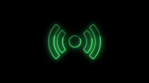 Neon Glowing Wifi symbol for tech communication animated Stock Footage 312929402