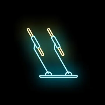 Neon glowing wipers icon creating electric light effect Stock Illustration