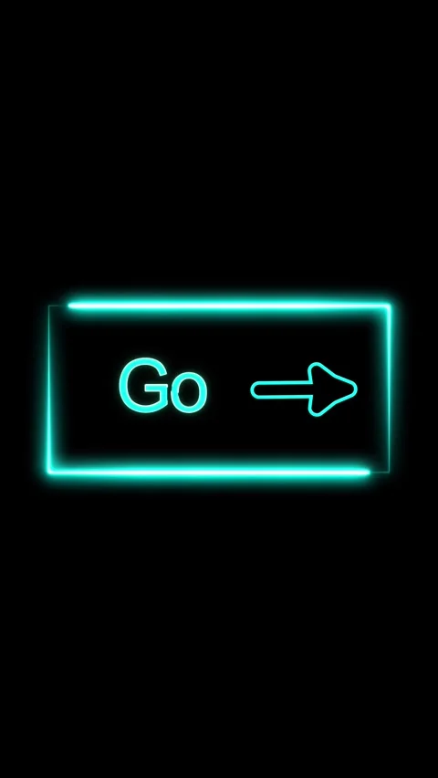 Neon go button animation futuristic technology seamless loop vertical video.. Stock Footage 344286004