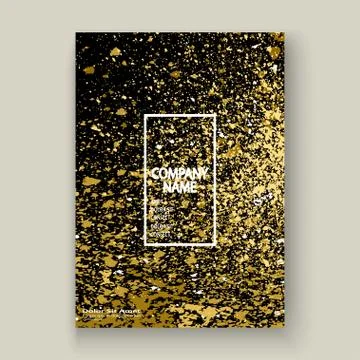 Neon gold explosion paint splatter artistic cover frame design. Stock Illustration
