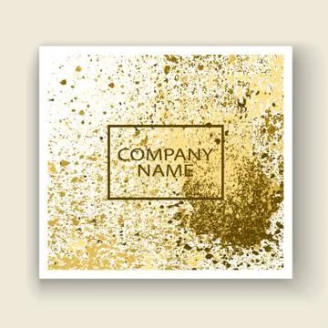 Neon gold explosion paint splatter artistic cover frame design. Stock Illustration