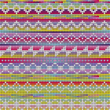 Neon gradien knitting geometric pattern of Christmas イラスト素材