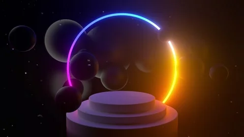Neon Gradient 3D Stage Stock Footage 286230842