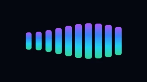 Neon gradient audio equalizer waveform animation with glowing colorful soun.. 库存影片 348200318