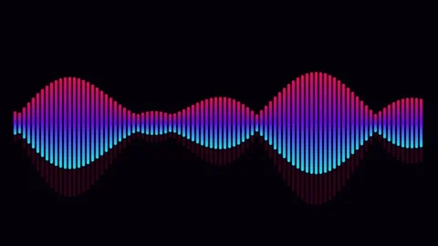 Neon gradient audio soundwave frequency spectrum seamless loop animation Stock Footage 347080804
