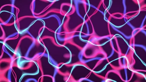 Neon gradient background with lines. Background from circles 4K animation Stock Footage 308102691