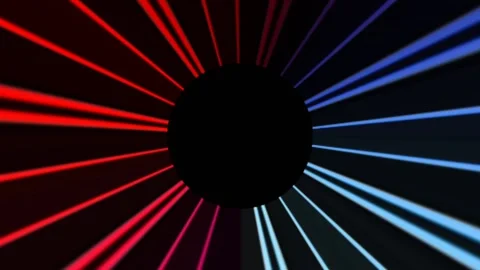 Neon Gradient background, sun light rotating circle and speed line flying into t Stock Footage 154131228