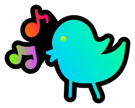 Neon Gradient Bird Night Fluorescent Light Stock Illustration