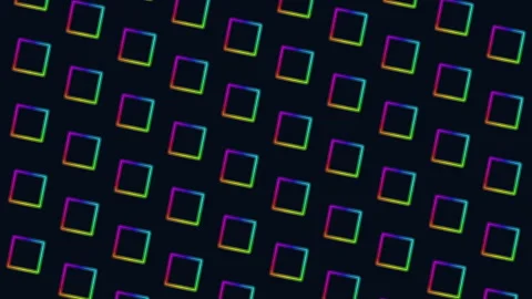 Neon gradient diamond pattern background with glowing geometric shapes in motion Stock Footage 333782939
