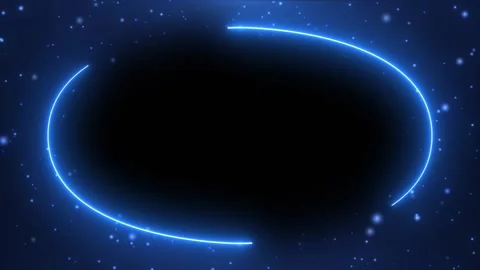 Neon gradient frame, concert stage, laser show, glowing lines, web element Stock Footage 309141217