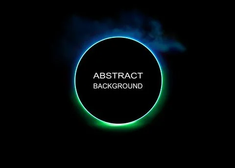 Neon gradient frames, set of glowing round futuristic design elements. Bright Illustrazione stock