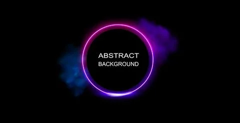 Neon gradient frames, set of glowing round futuristic design elements. Bright イラスト素材