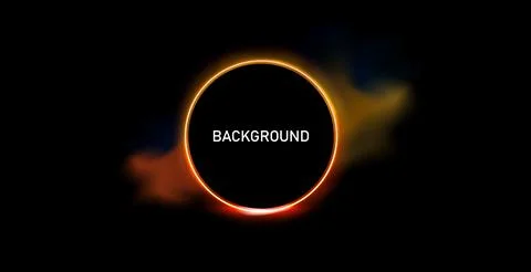 Neon gradient frames, set of glowing round futuristic design elements. Bright Illustrazione stock