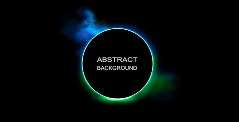 Neon gradient frames, set of glowing round futuristic design elements. Bright Illustrazione stock