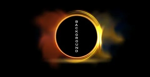 Neon gradient frames, set of glowing round futuristic design elements. Bright Illustrazione stock