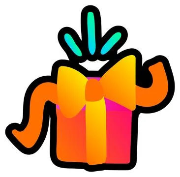 Neon Gradient Gift Night Fluorescent Sticker Ilustração Stock