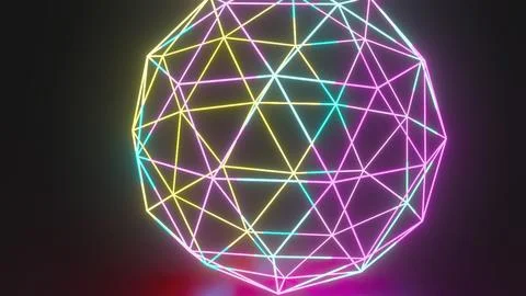 Neon gradient glowing mesh Stock Illustration