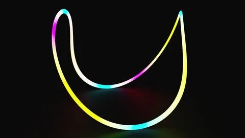 Neon gradient glowing spline Stock Illustration
