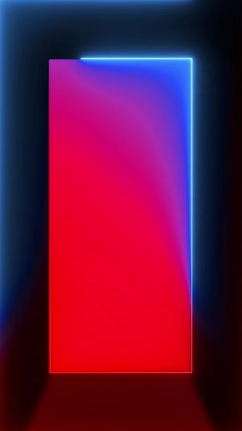 Neon gradient rectangle frame background blue red glow, bright inner panel, Stock Footage 340479703