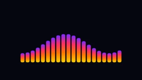 Neon gradient sound wave equalizer animation rhythm visualizer loop on dark.. Stock Footage 348200193