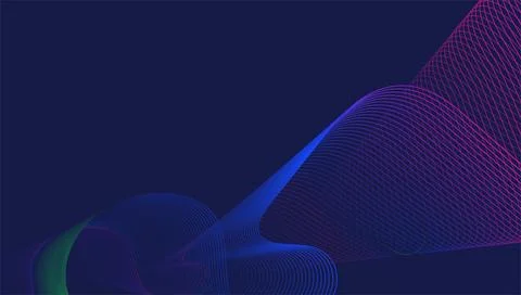 Neon Gradient Wave Flow Background with Futuristic Light Lines Stock Illustration