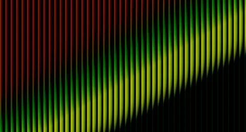 Neon Gradient Wave Pattern on Dark Vertical Stripes Abstract Background Stock Illustration