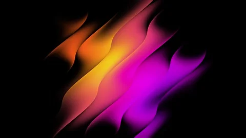 Neon Gradient Waves on Black Background Loop Stock Footage 334325081