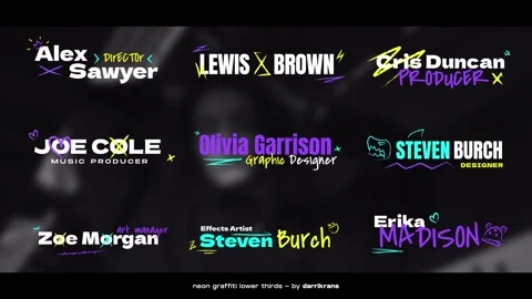 Neon Graffiti Lower Thirds Catálogo de After Effects