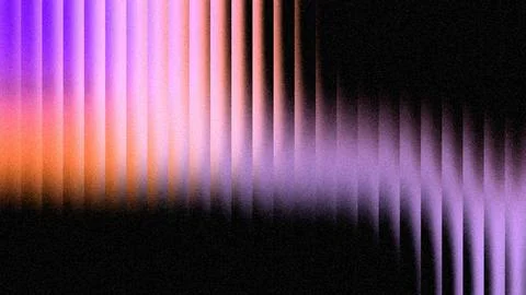 Neon grainy ribbed gradient background with purple orange wave and vertical.. Stock Illustration