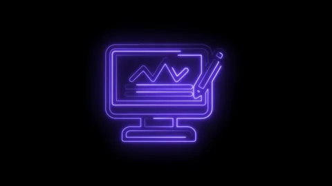 Neon graph analysis on computer screen with pencil drawing data trends 스톡 동영상 333951815