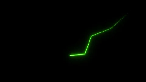 Neon Graph falling down fast. Business cartoon animation. Economy metaphor... Stock Footage 307551303