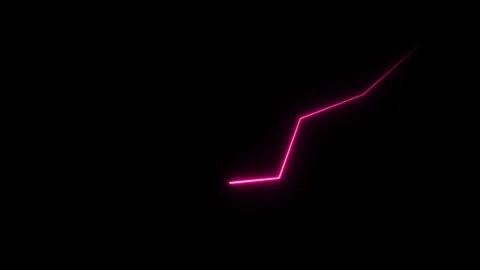 Neon Graph falling down fast. Business cartoon animation. Economy metaphor... Stock Footage 307551305