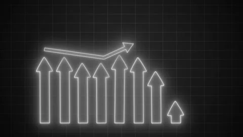 Neon graph growth and progress, Neon Light Business Graph Chart Animation w.. Stock Footage 318108021