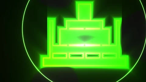 Neon graphic designs with circuit board elements. Stock Footage 336247891