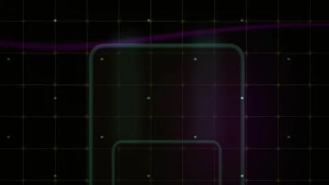 Neon graphs on black background with white grid. Stock Footage 335534127
