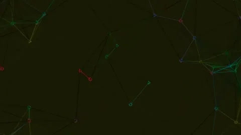 Neon green abstract digital data stream networking effect on dark cinematic.. Stock Footage 342158020