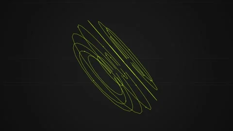 Neon Green Abstract Geometric Sphere Rotating on Dark Background 库存影片 340348565