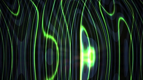 Neon green abstract light patterns on black background. Stock Footage 335534490