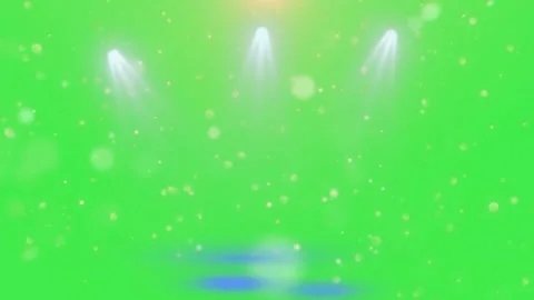 Neon green abstract light trails with bokeh dots on gradient background for Видео 345774953
