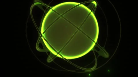 Neon Green Abstract Sci fi Animation Morphing a Digital Target Scope into a.. Stock Footage 343736833