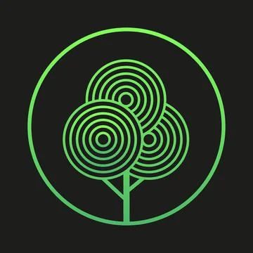 Neon green abstract tree Stock Illustration