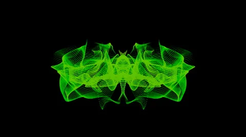 Neon green abstract wave lines on a black background Stock Footage 33866648