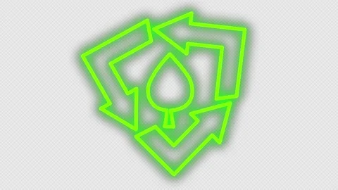 Neon green arrows and a leaf on the screen. Stock Footage 239028159