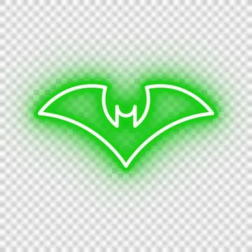 Neon green bat icon Stock Illustration