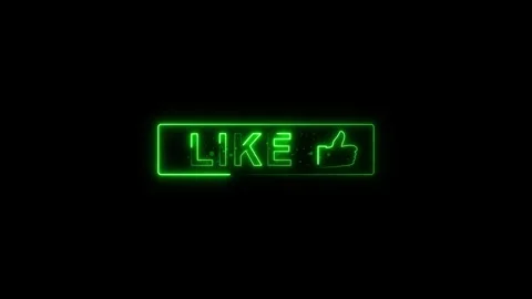 Neon green like button with thumbs up icon for social. Like button image ph.. Stock Footage 337369314