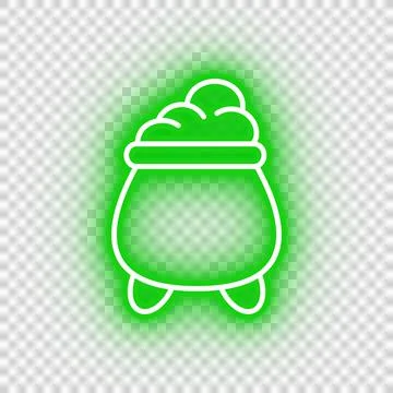Neon green cauldron icon Stock Illustration